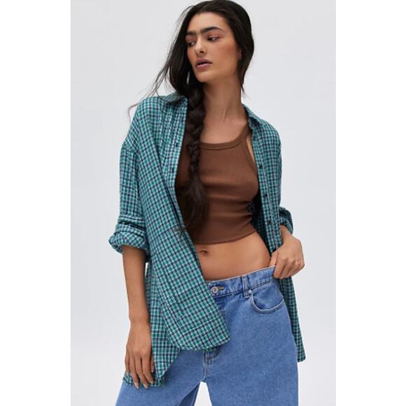 Urban Outfitters x BDG Rick Boyfriend Flannel Shirt Size XS (Oversized) NWOT - Picture 1 of 4